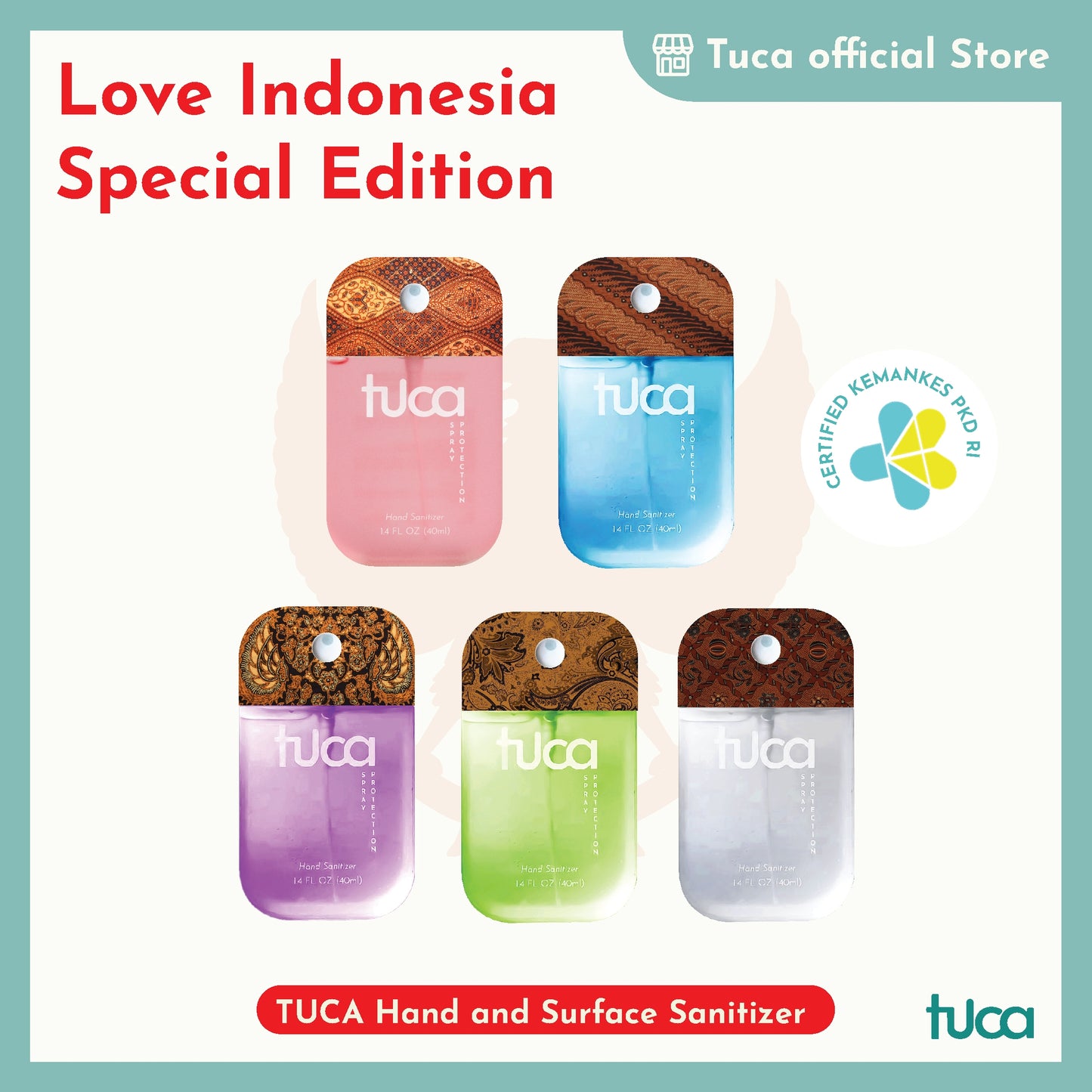 Tuca Love Indonesia Special Design - Hand Sanitizer & Surface Sanitizer Gift Custom Sanitizer