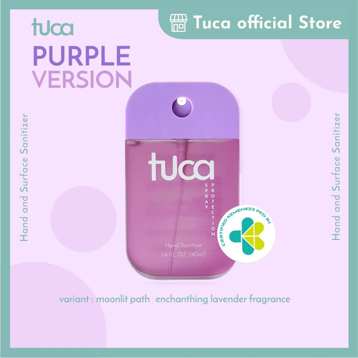 Tuca Hand Sanitizer and Surface Sanitizer - Moonlit Path - Food Grade Touchland Custom Sanitizer