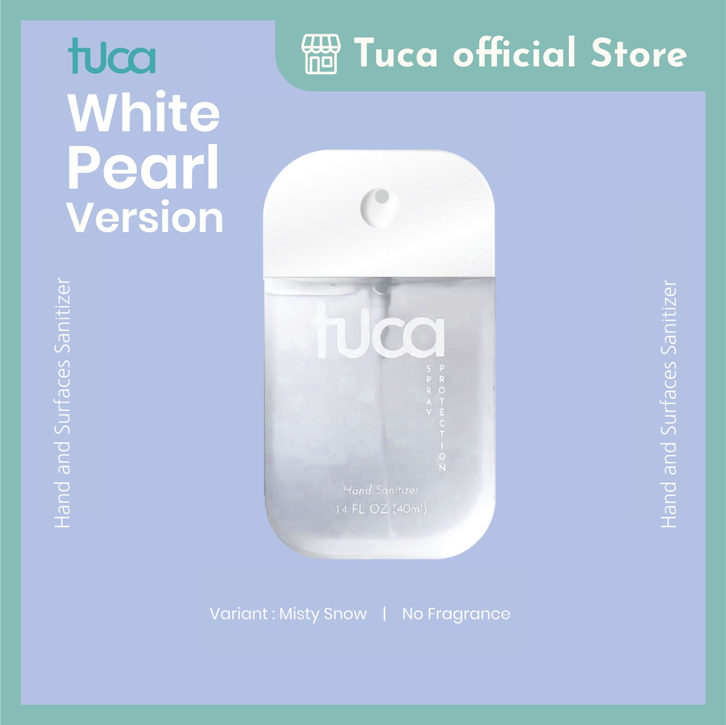 Tuca Hand Sanitizer and Surface Sanitizer - Misty Snow with Alcohol - Food Grade Custom Sanitizer