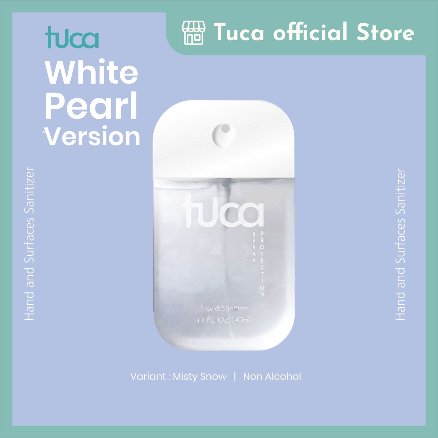 Tuca Hand Sanitizer and Surface Sanitizer Alcohol free - Misty Snow for Sensitive Skin - Food Grade