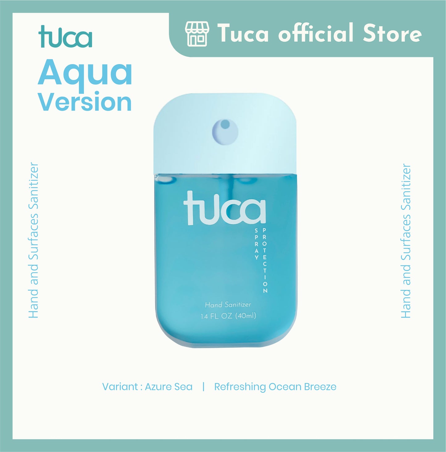 Tuca Hand Sanitizer and Surface Sanitizer - Azure Sea - Food Grade Custom Sanitizer
