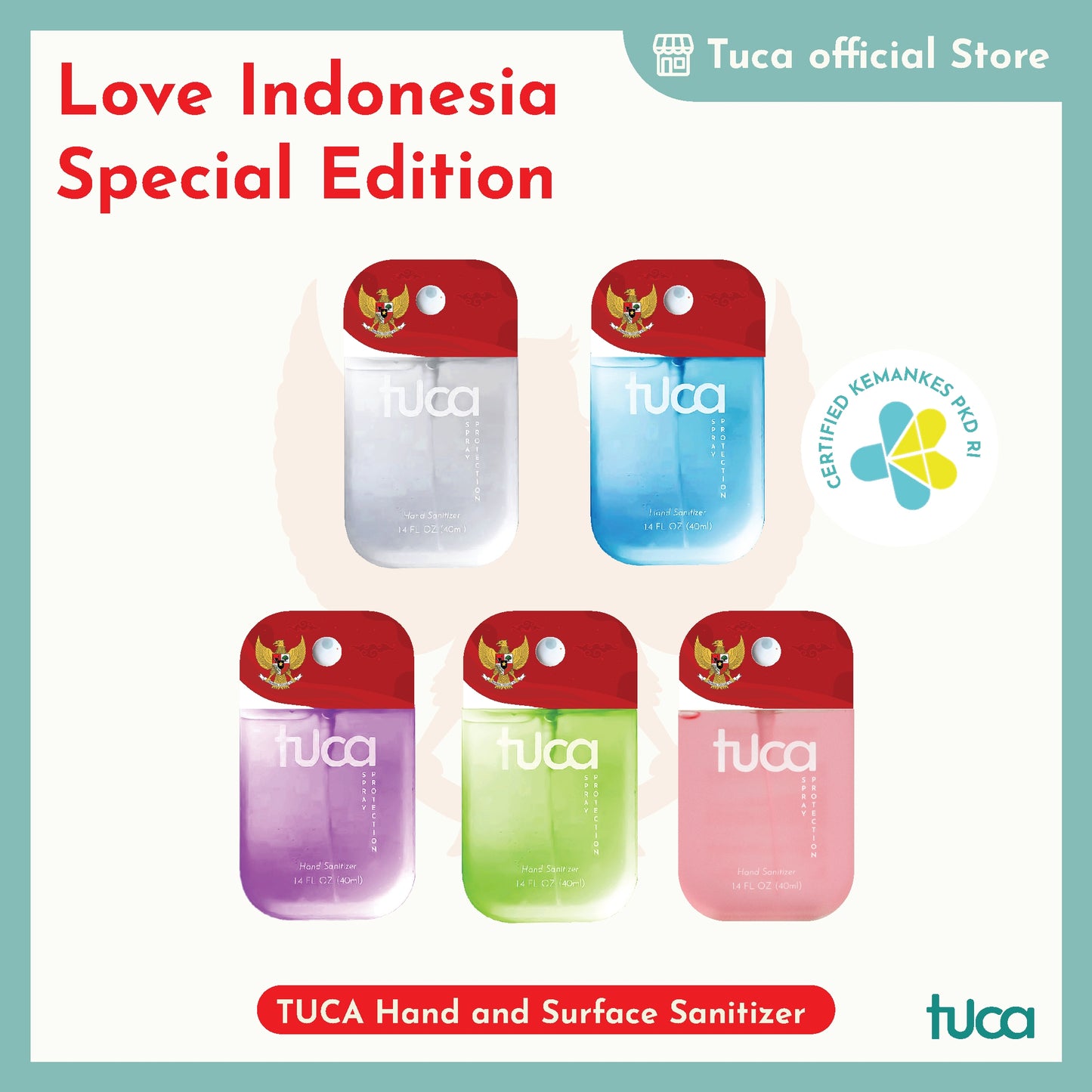 Tuca Love Indonesia Special Design - Hand Sanitizer & Surface Sanitizer Gift Custom Sanitizer