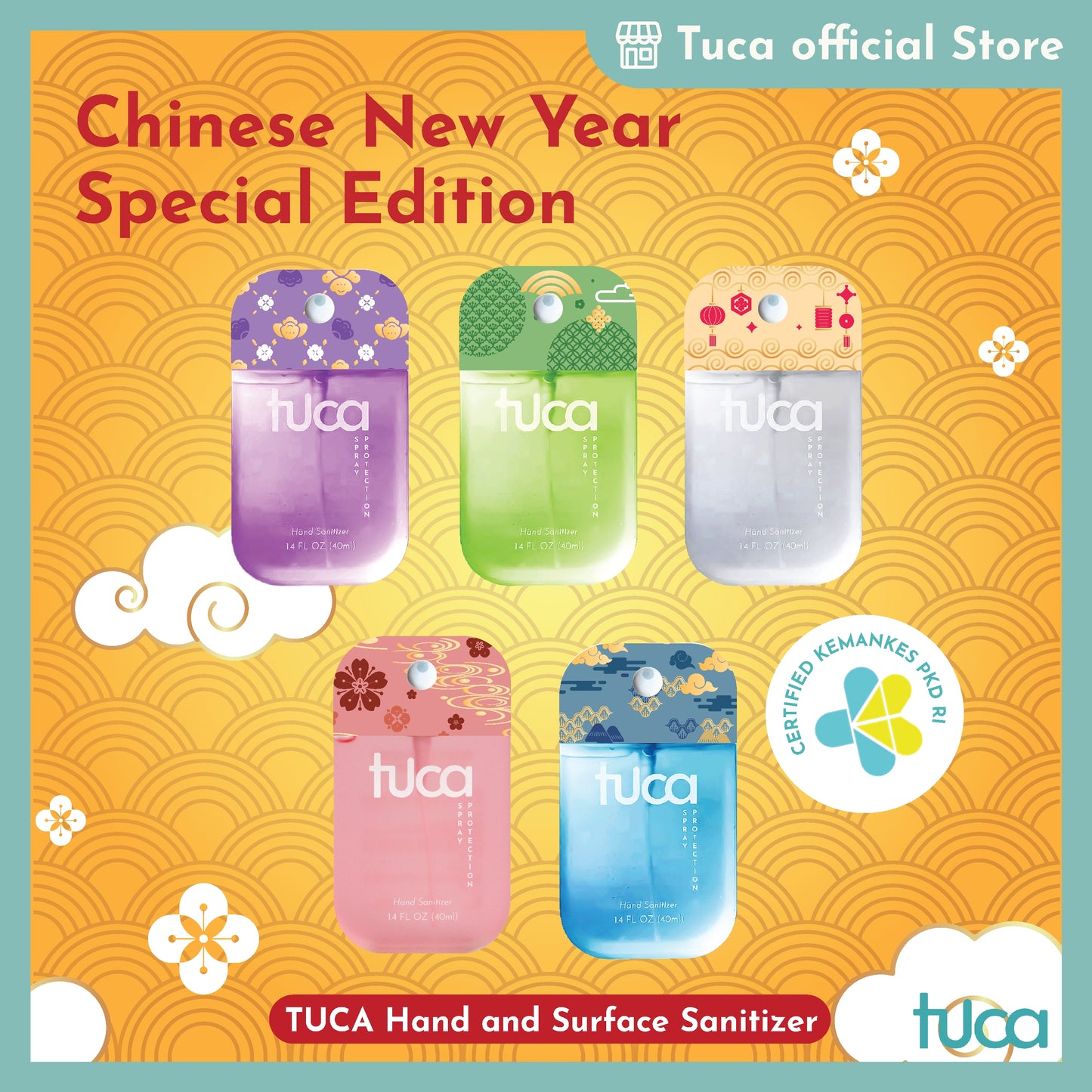 Tuca CNY Special Edition Hand Sanitizer & Surface Sanitizer Hampers - Food Grade Custom Spray