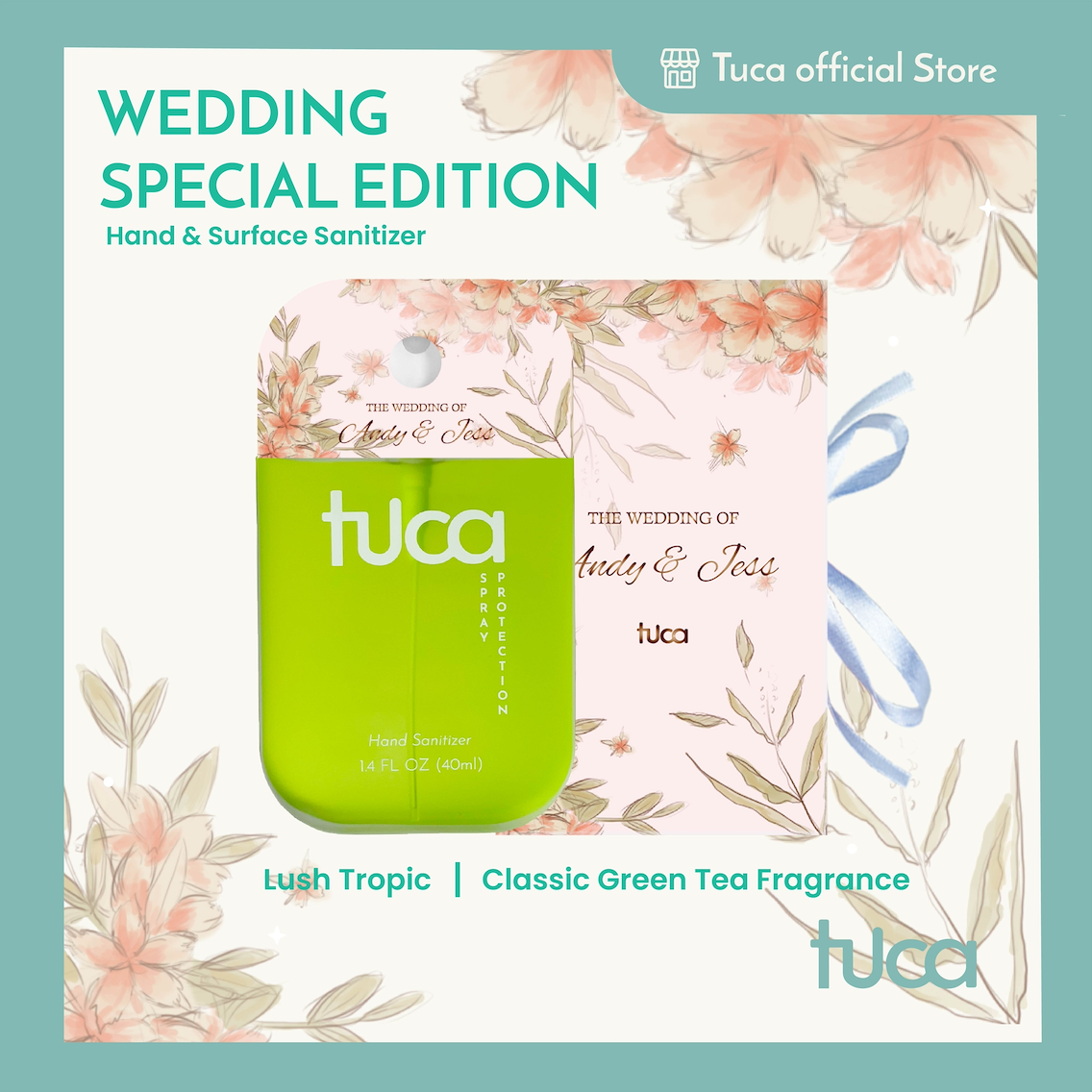 Souvenir Gift Wedding Custom Special Design Tuca Hand Sanitizer & Surface Sanitizer