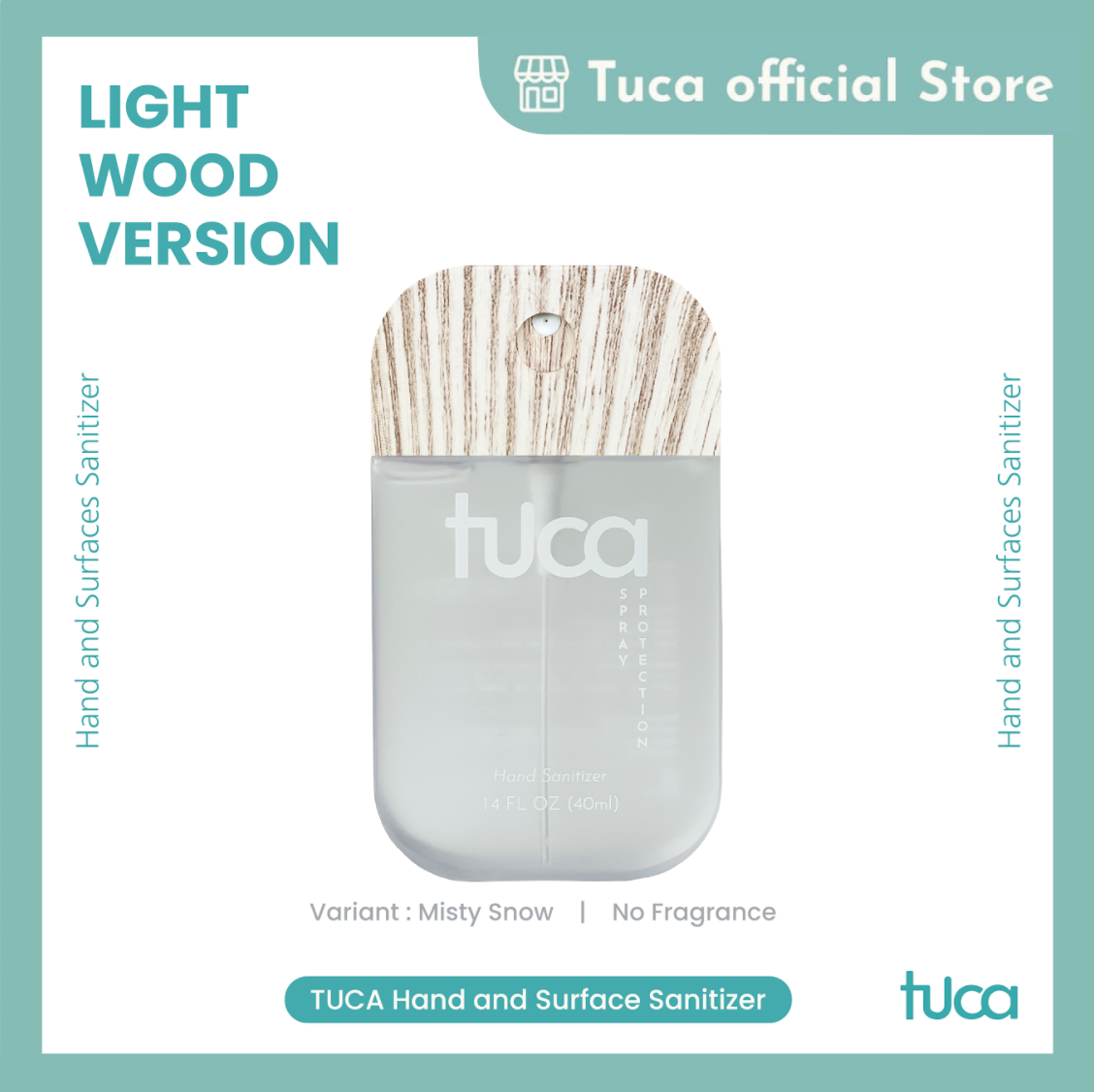 Tuca Hand Sanitizer and Surface Sanitizer - Misty Snow with Alcohol - Food Grade Custom Sanitizer