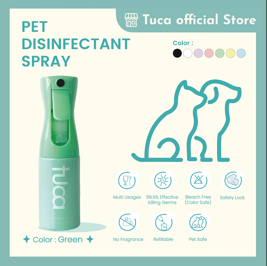 Pet Disinfectant Antiseptik Spray Alcohol Free Aromatherapy Food Grade Tuca - Disinfektan Non Alkohol Aman untuk Hewan