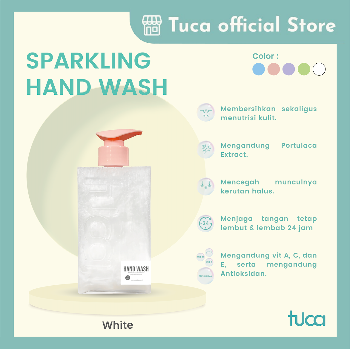Sabun Cuci Tangan Tuca Sparkling Hand Wash Anti Bacterial