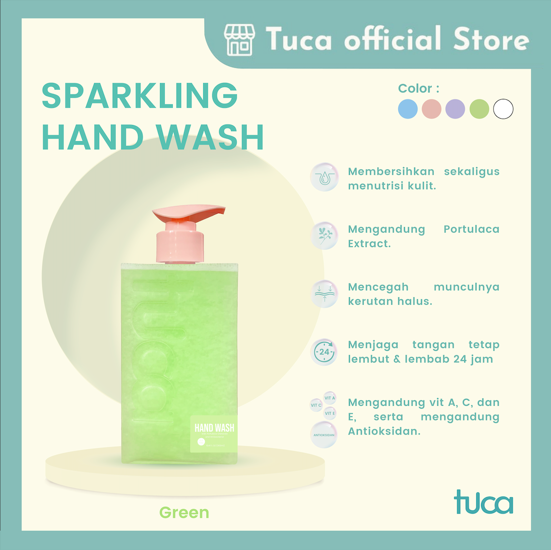Sabun Cuci Tangan Tuca Sparkling Hand Wash Anti Bacterial