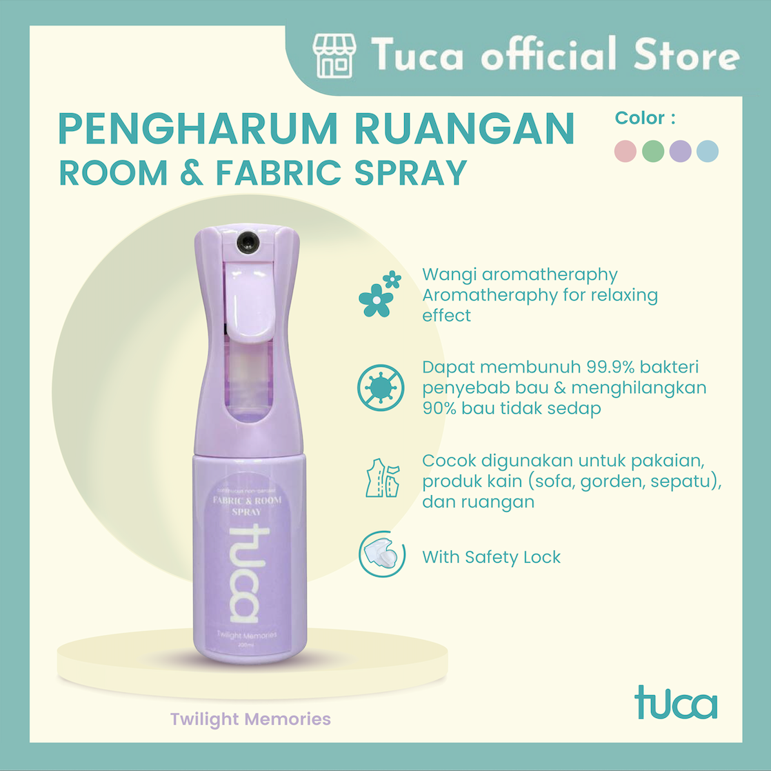 Pengharum Ruangan Room Spray and Fabric Spray Anti Bacterial Tuca - Pewangi Ruangan Linen Spray