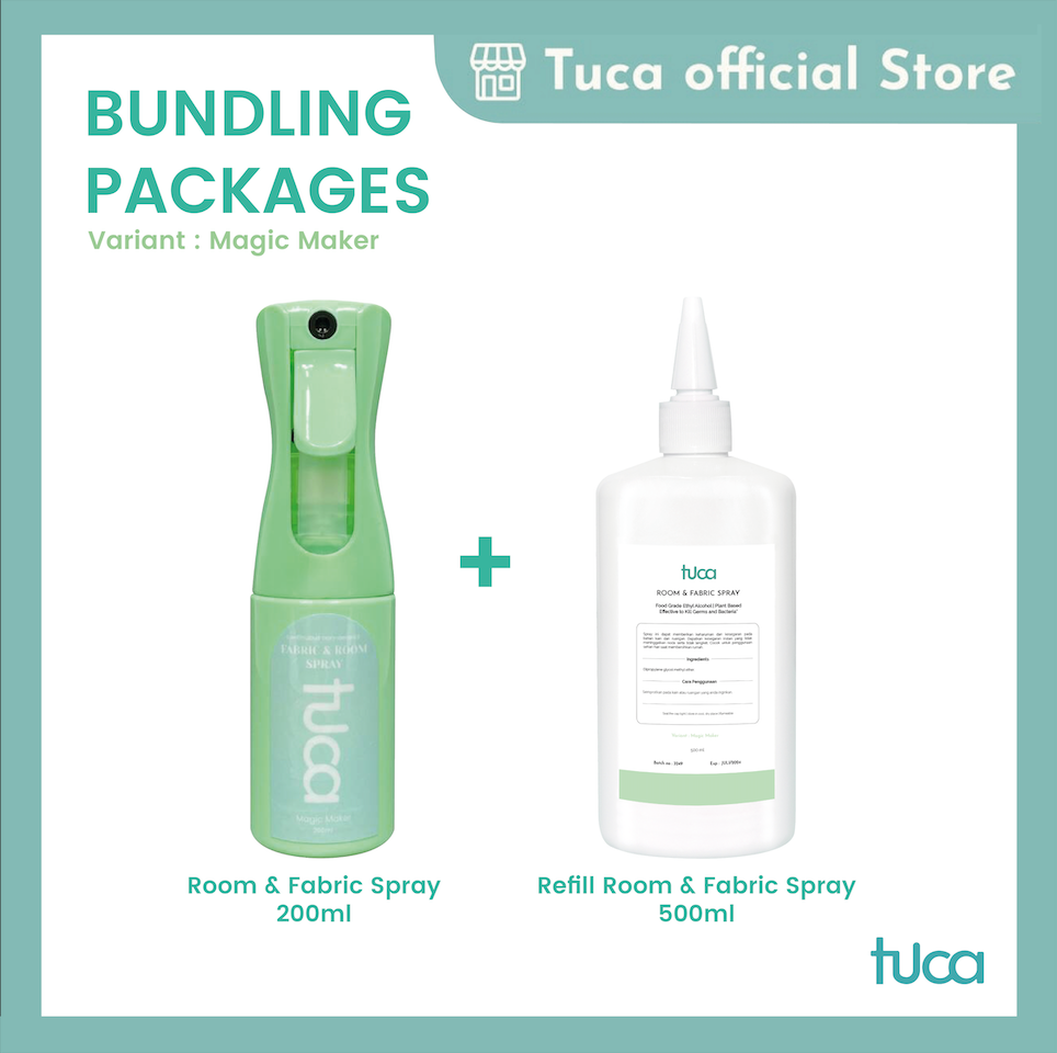 Bundling Pengharum Ruangan Room Spray and Fabric Spray Anti Bacterial Tuca - Pewangi Ruangan Linen Spray