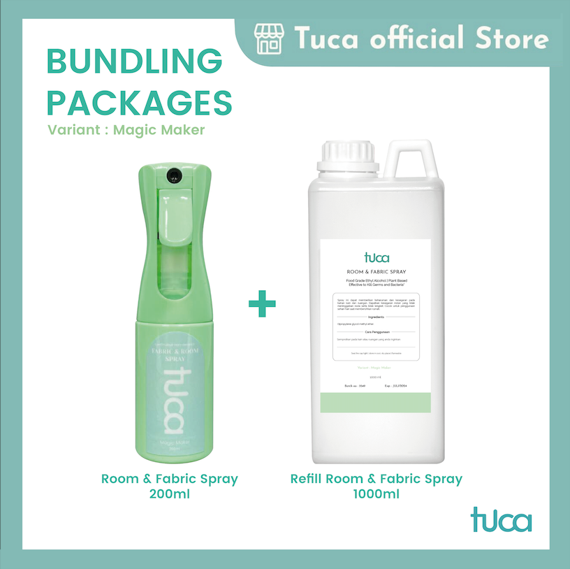 Bundling Pengharum Ruangan Room Spray and Fabric Spray Anti Bacterial Tuca - Pewangi Ruangan Linen Spray