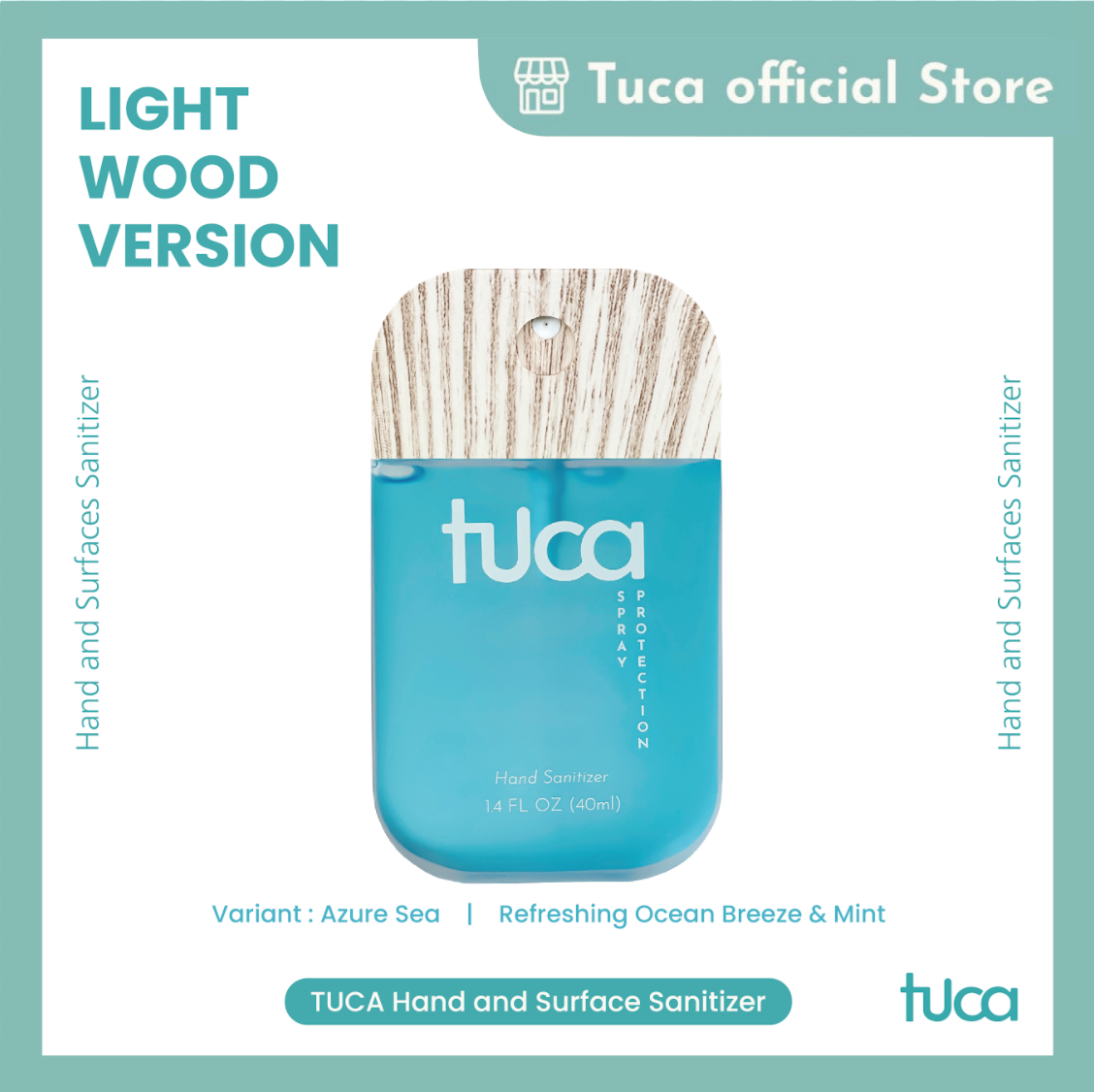 Tuca Hand Sanitizer and Surface Sanitizer - Azure Sea - Food Grade Custom Sanitizer