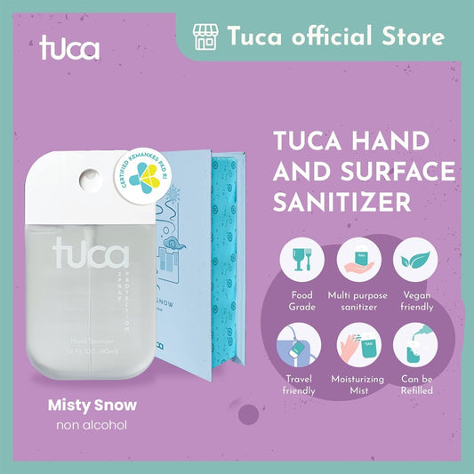 Tuca Hand Sanitizer and Surface Sanitizer Alcohol free - Misty Snow for Sensitive Skin - Food Grade