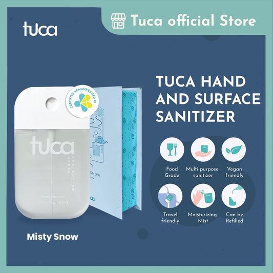 Tuca Hand Sanitizer and Surface Sanitizer - Misty Snow with Alcohol - Food Grade Custom Sanitizer