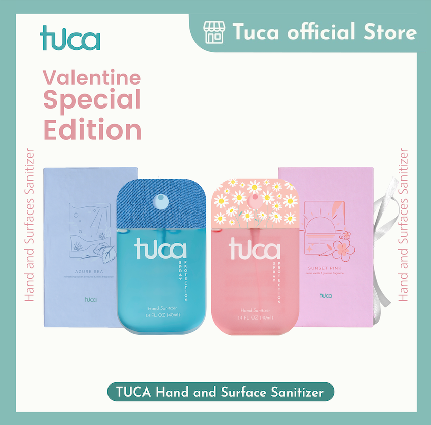 Tuca  Hand Sanitizer and Surface Sanitizer Couple Valentine Edition Food Grade Custom Hand Sanitizer